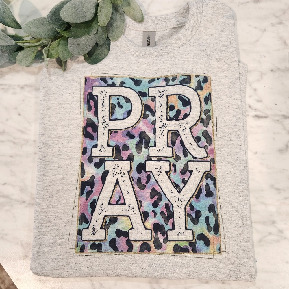 Religious shirt pray colorful cheetah print cute popular trending jesus